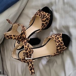 Black & Leopard Print Heels